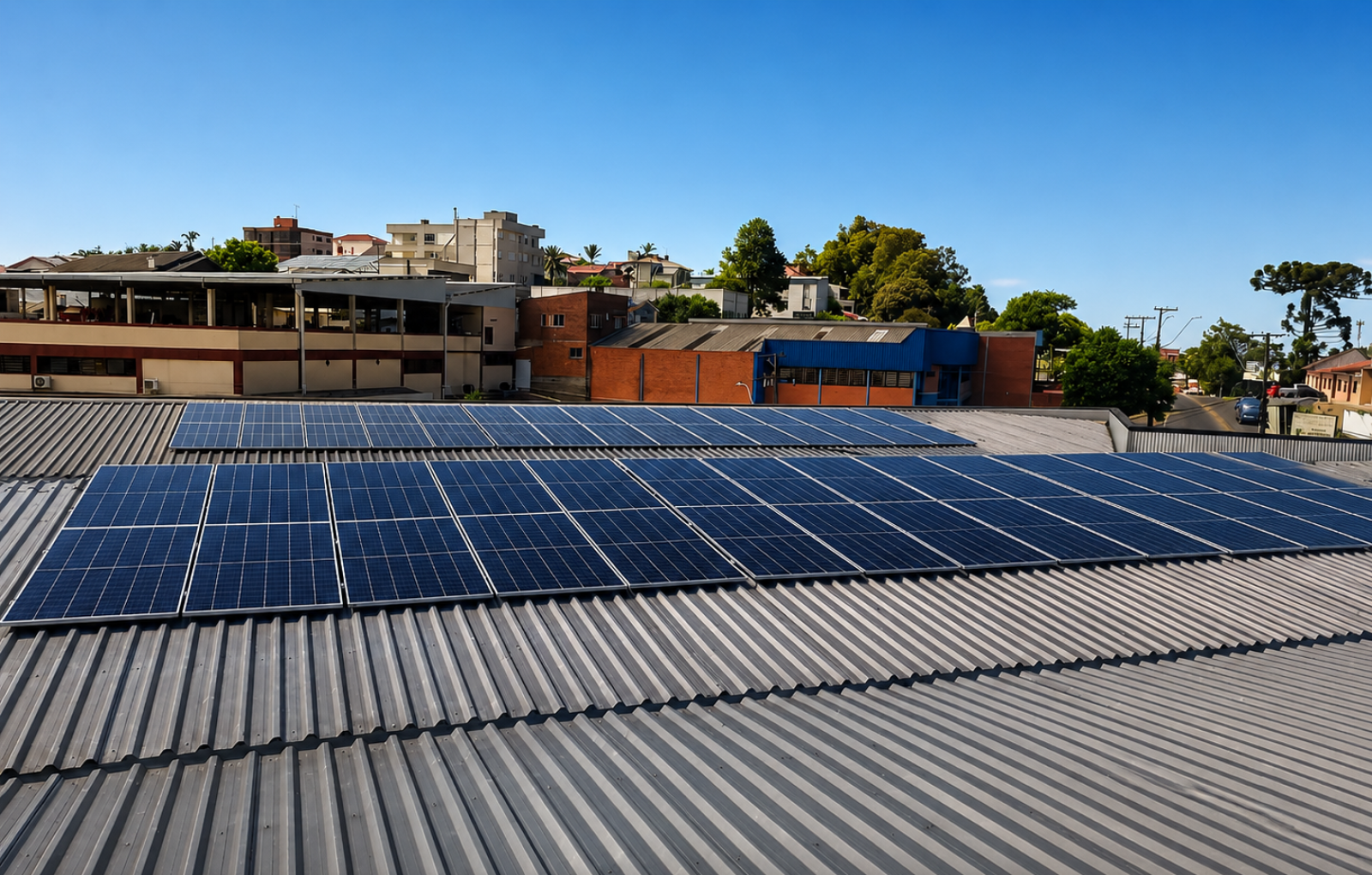 Painéis solares instalados pela LJR no telhado do Restaurante Almeida